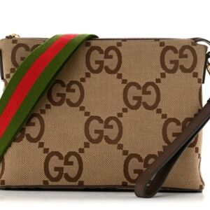 Gucci Jumbo GG Messenger Bag - Beige and Brown RARE